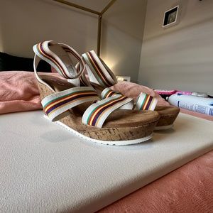 EDL POP memory foam rainbow espadrille wedges